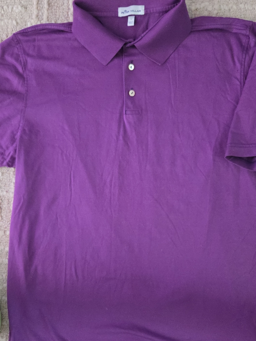 Peter Millar Golf Polo Shirt Men's Large Purple Quail Creek Country Club Logo